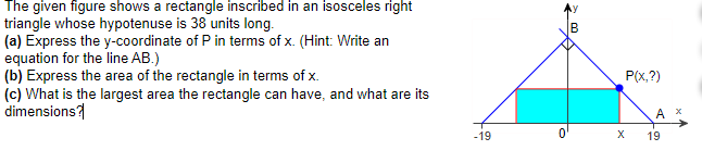 Solved The given figure shows a rectangle inscribed in an | Chegg.com