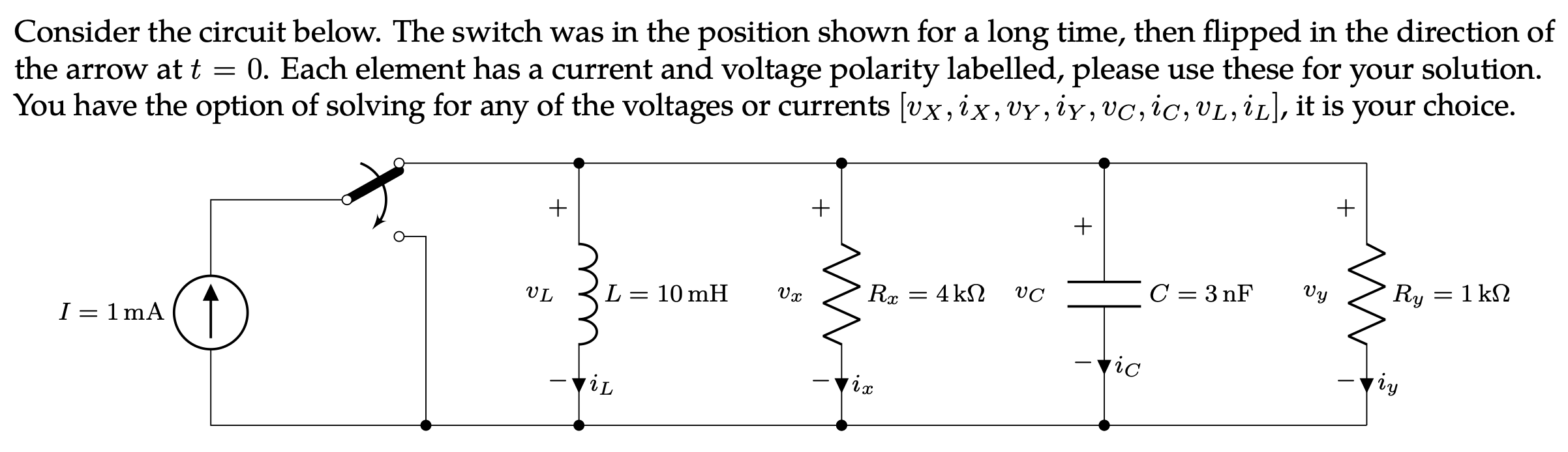 Solved a). First consider the circuit for t