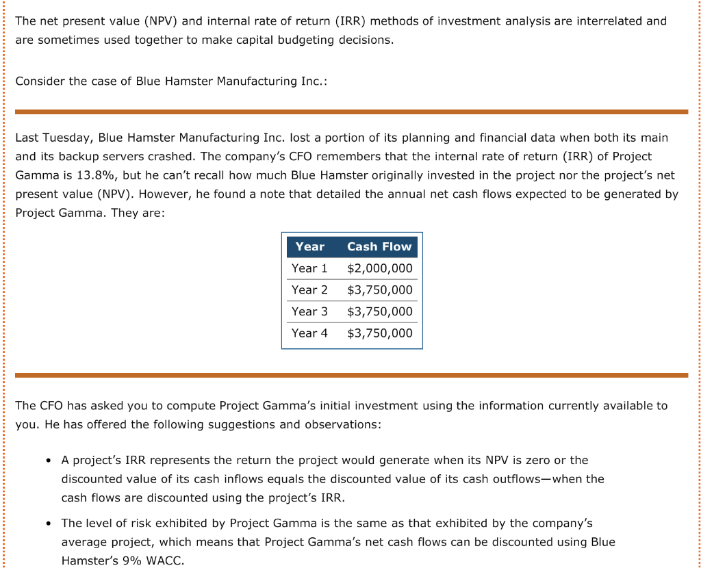 solved-given-the-data-and-hints-project-gamma-s-initial-chegg