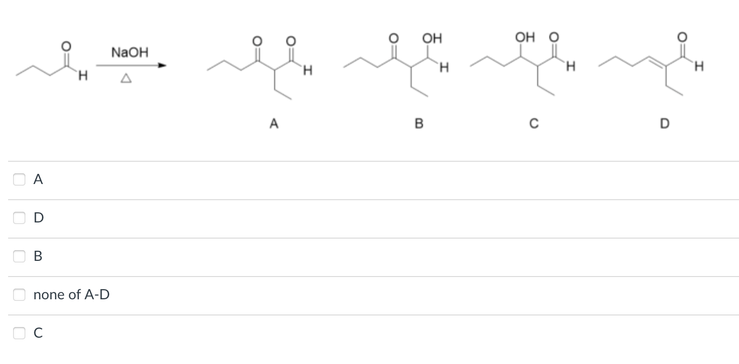 Solved A B C D A D B none of A−D C | Chegg.com