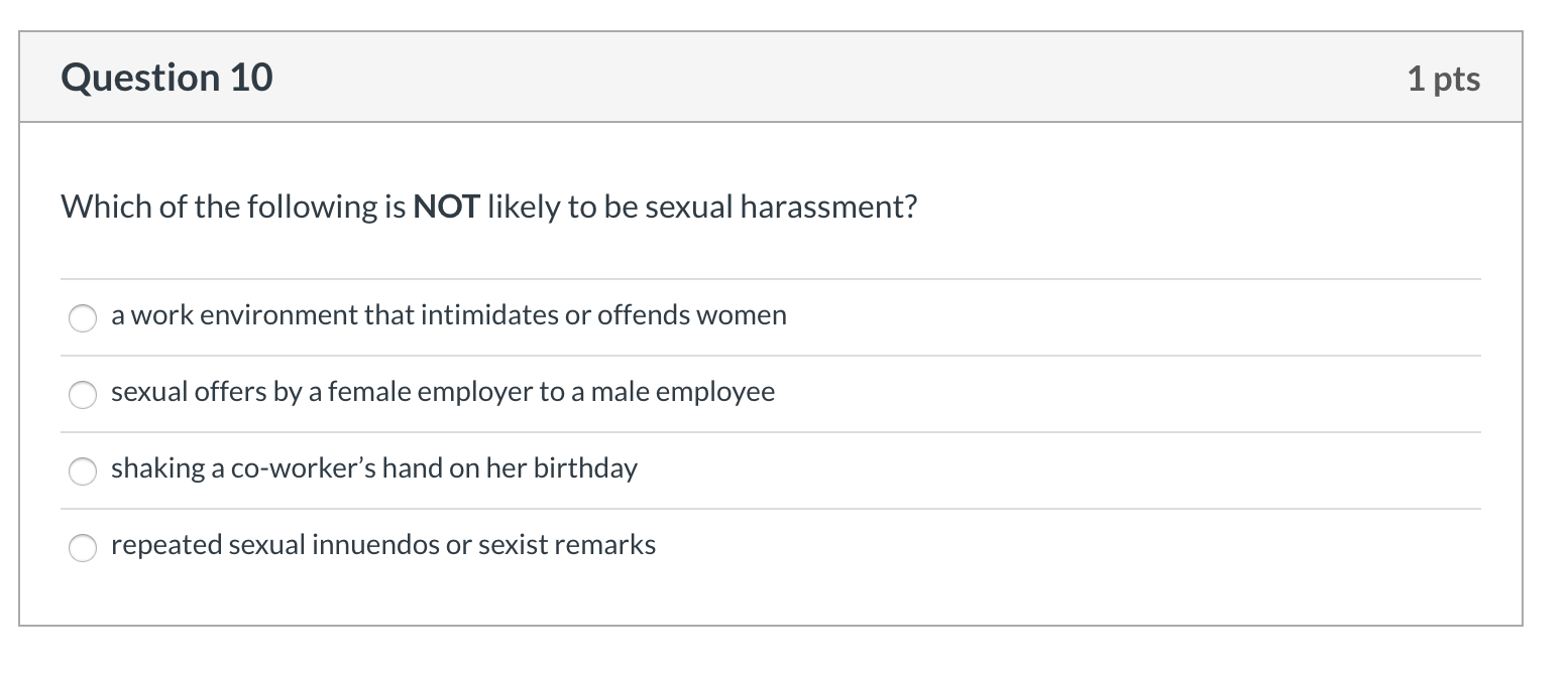 Solved Question 10 1 pts Which of the following is NOT | Chegg.com