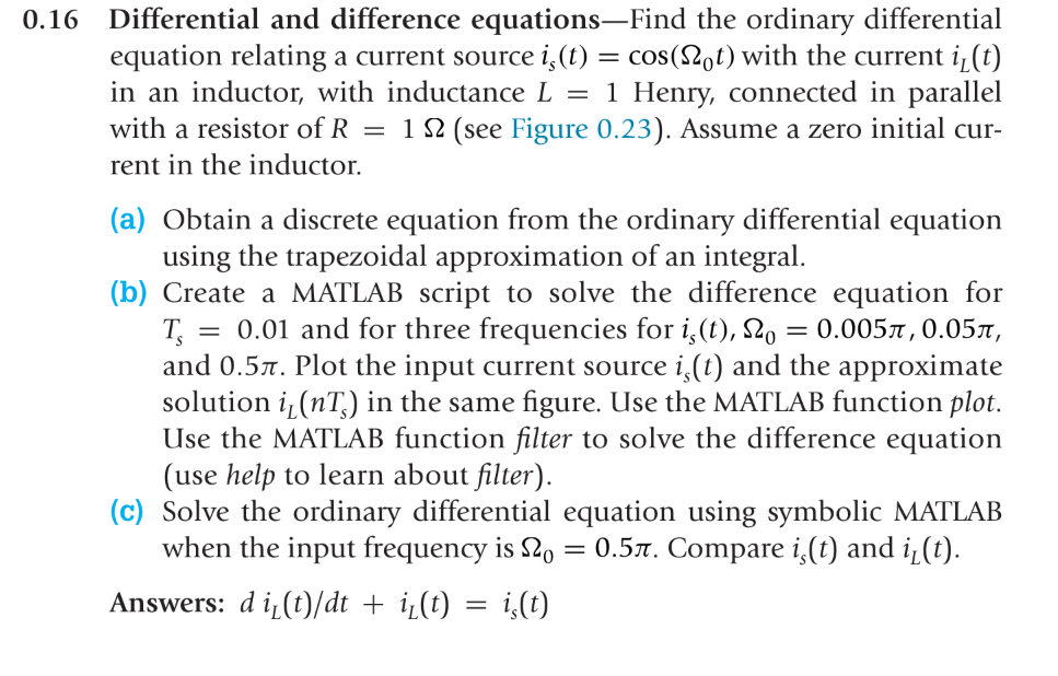 Solved Differential and difference equationsFind the