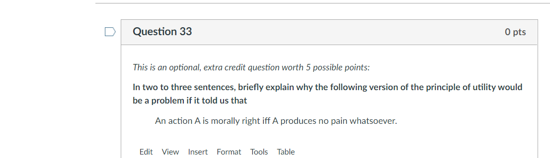Solved Question 33 O pts This is an optional, extra credit | Chegg.com
