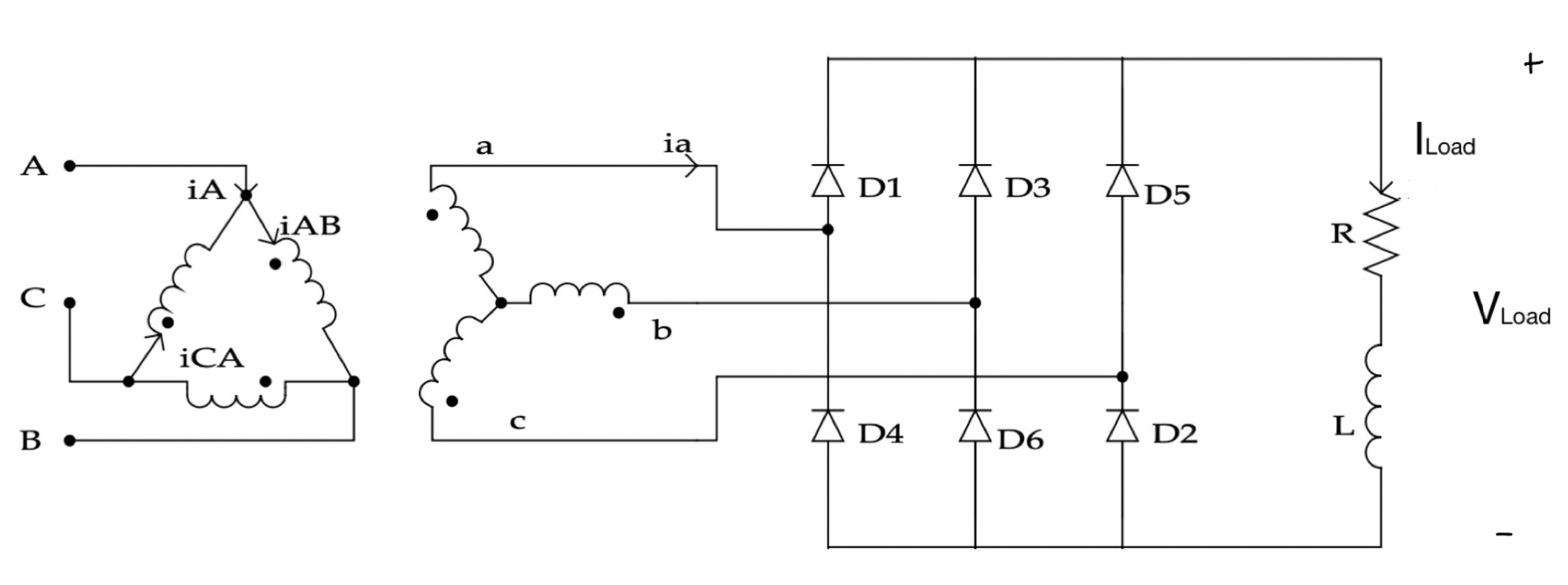 Solved The three-phase full-wave rectifier circuit shown | Chegg.com