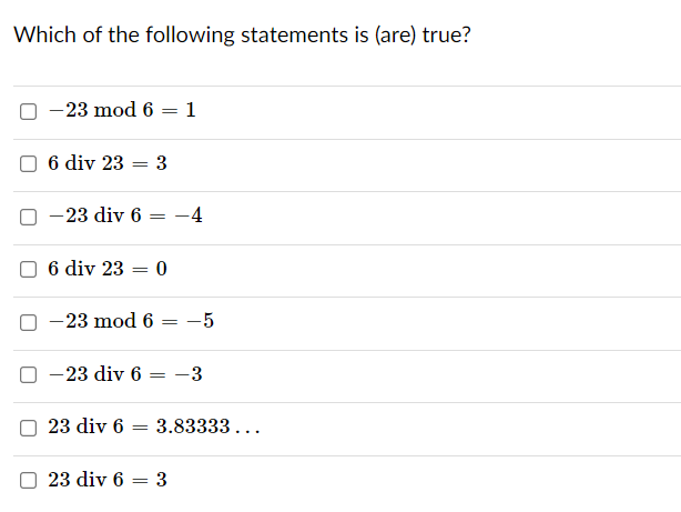 Solved Which of the following statements is (are) true? -23 | Chegg.com