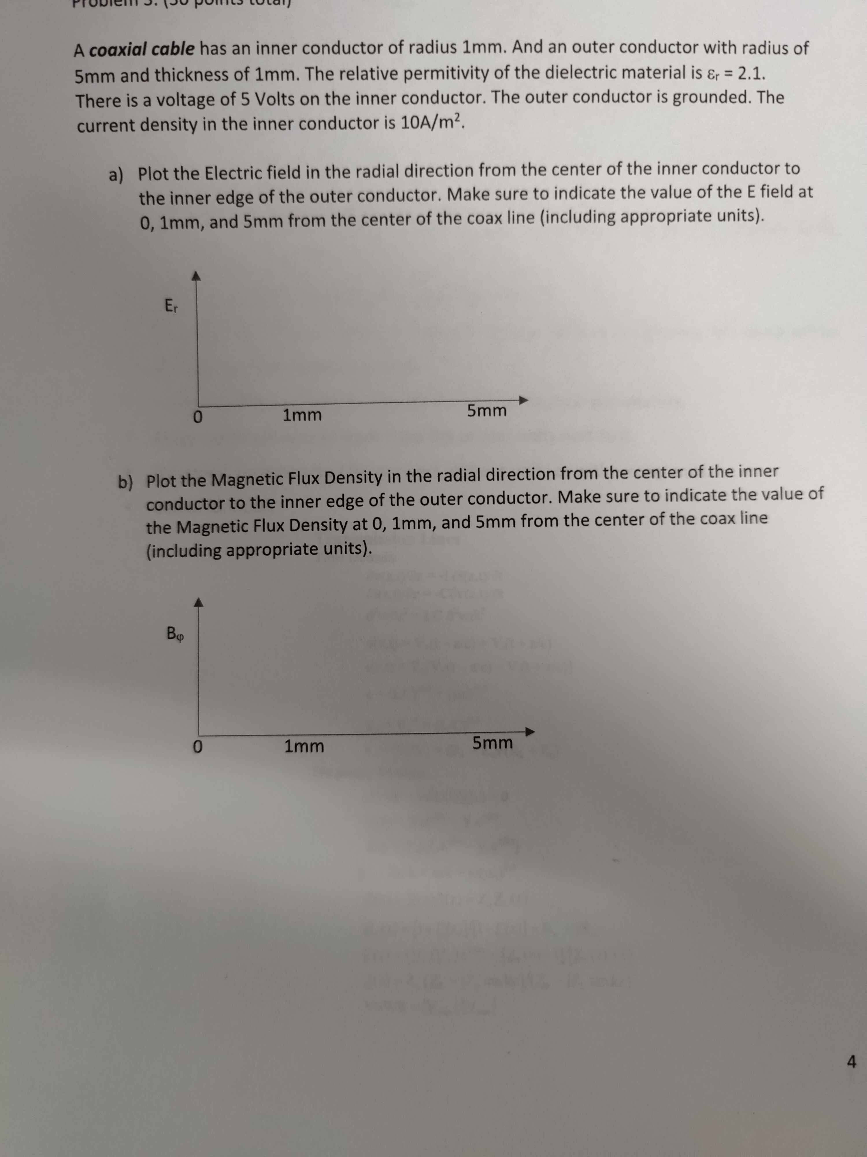 Solved a coaxial cable has an inner conductor of radius 1mm.