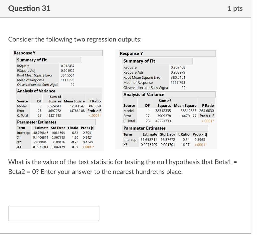 Solved Question 31 1 pts Consider the following two | Chegg.com
