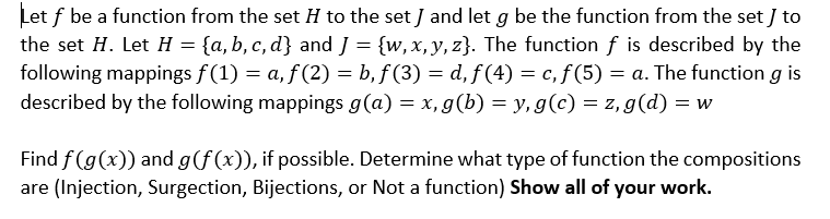 Set F Function Solved Let f be a function from the set H to the set ) and | Chegg.com