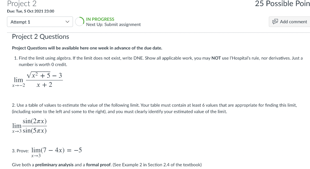 Solved Project 2 25 Possible Poin Due: Tue, 5 Oct 2021 23:00 | Chegg.com