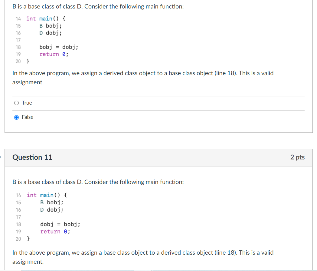 Solved B Is A Base Class Of Class D. Consider The Following | Chegg.com