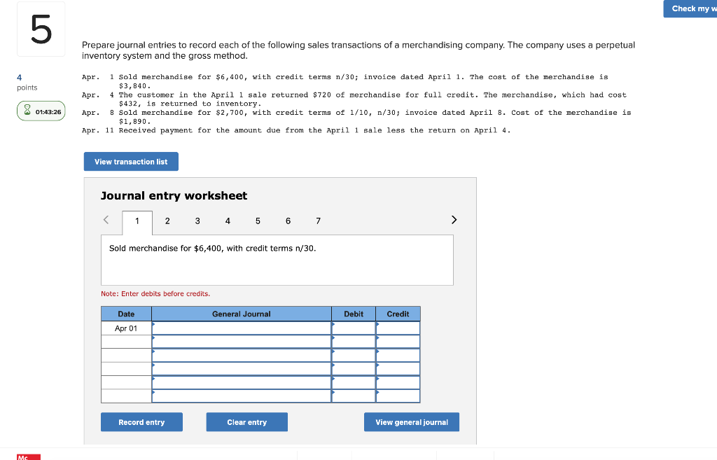 solved-check-my-w-prepare-journal-entries-to-record-each-of-chegg