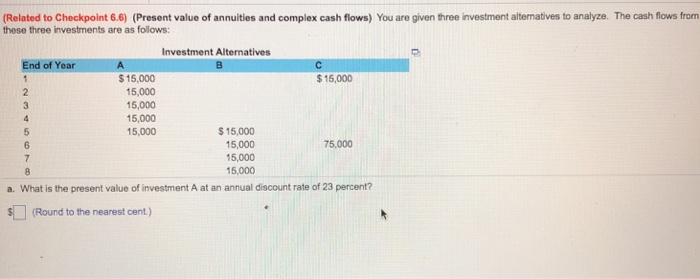 Solved (Related to Checkpoint 6.6) (Present value of | Chegg.com