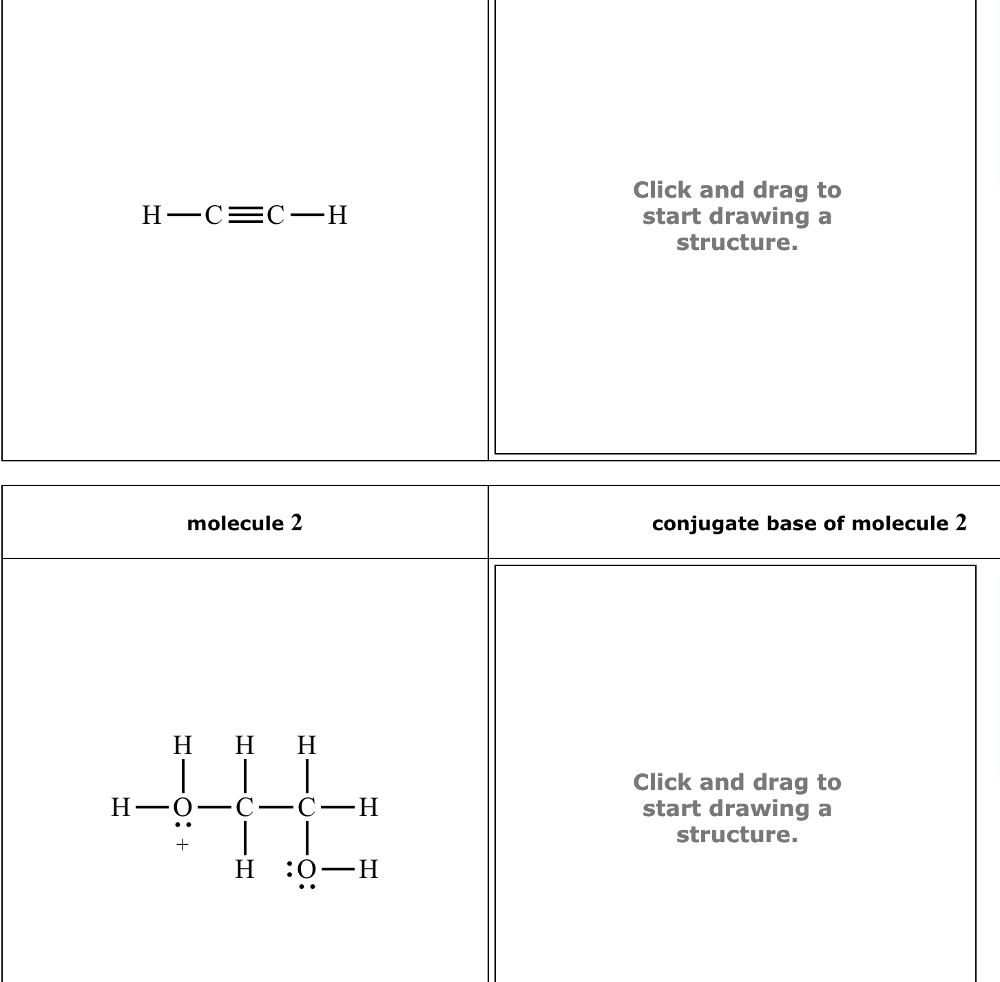 Solved H−C≡C−H Click and drag to start drawing a structure. | Chegg.com