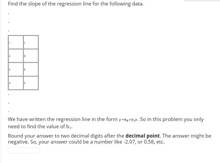 how to find slope of regression line