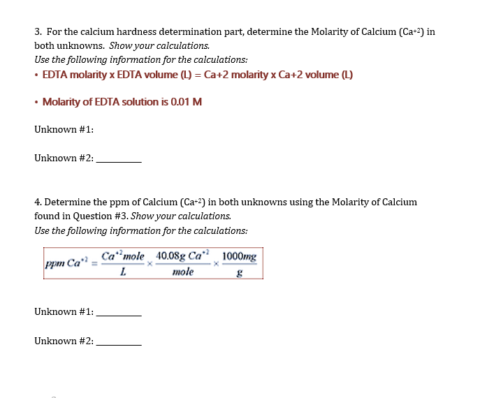 HARD WATER ANALYSIS LAB OBSERVATIONS TOTAL HARDNESS