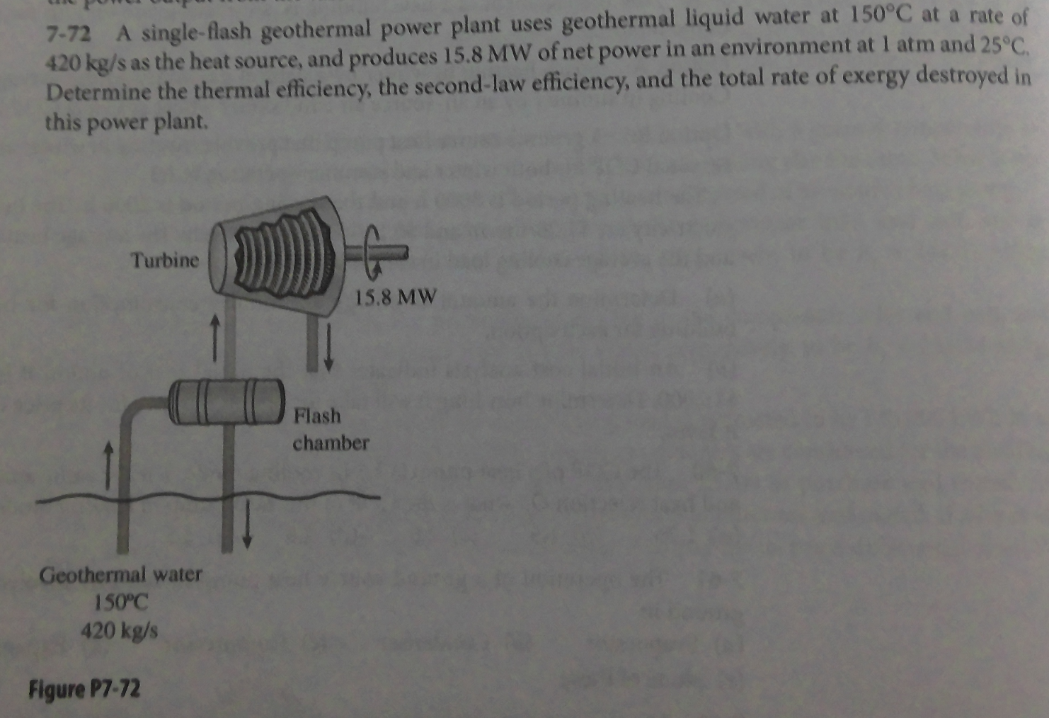 Solved 7-72 A Single-flash Geothermal Power Plant Uses | Chegg.com