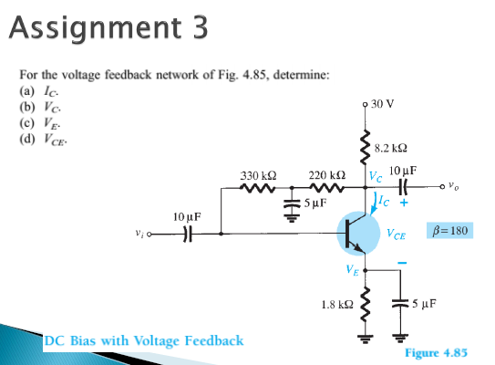 Solved Assignment 3 For The Voltage Feedback Network Of Fig. | Chegg.com