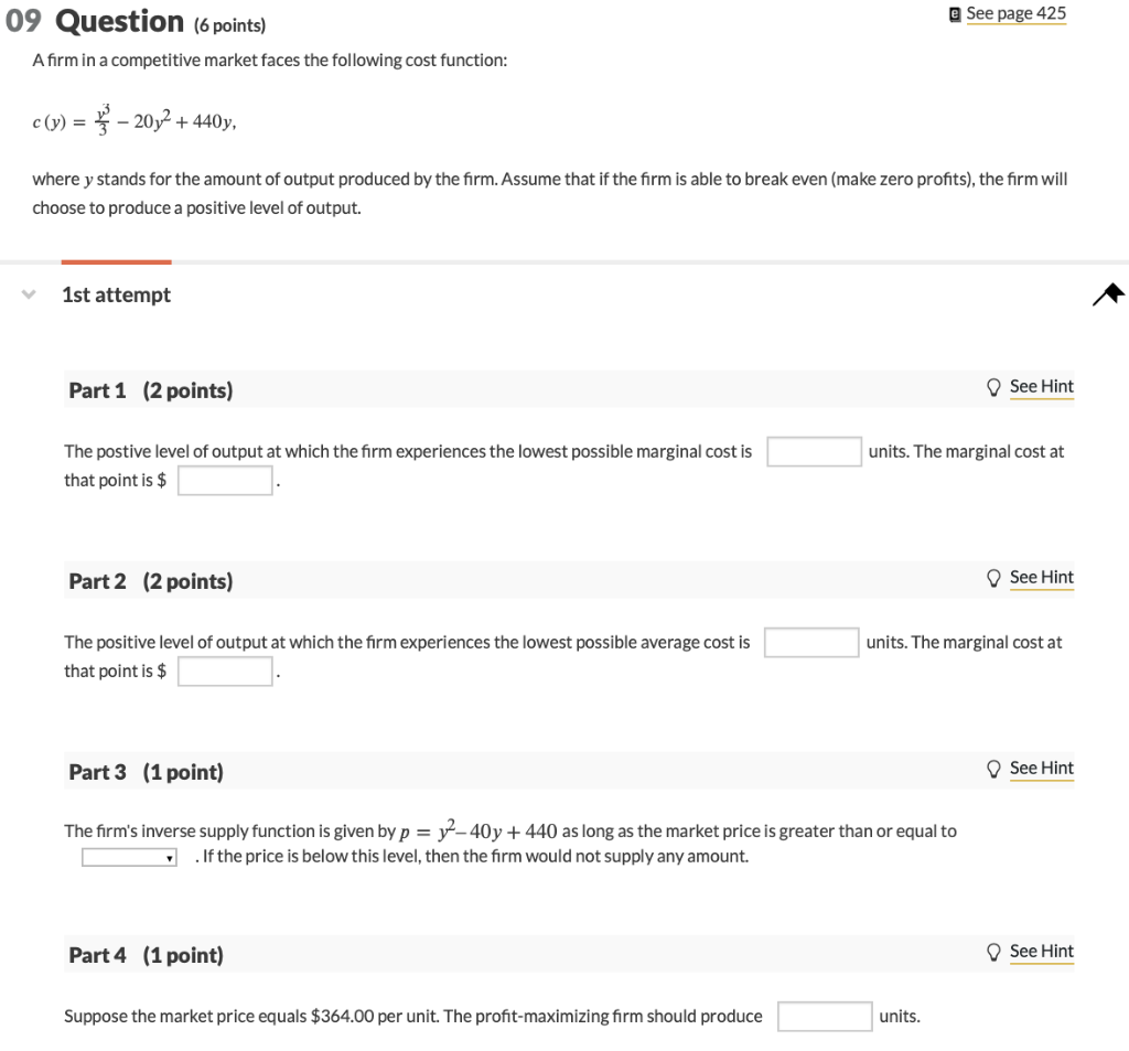 Solved e See page 425 09 Question (6 points) Afirm in a | Chegg.com