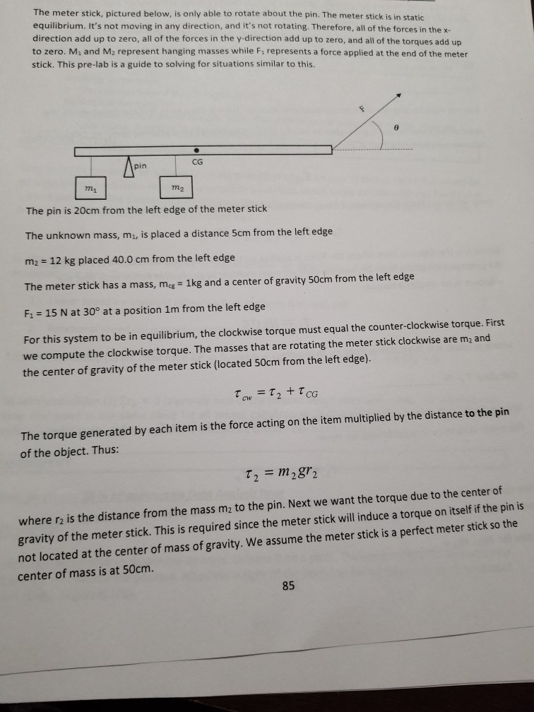 Solved The meter stick, pictured below, is only able to