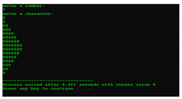 Solved Write a C++ program to print following pattern. Take | Chegg.com