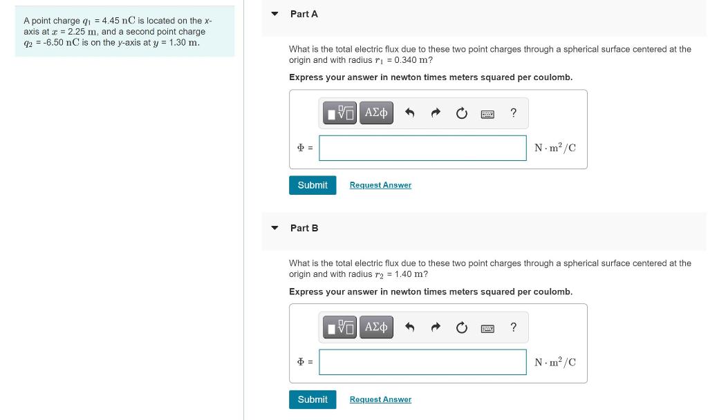 Solved Part A A point charge 91 = 4.45 nC is located on the | Chegg.com