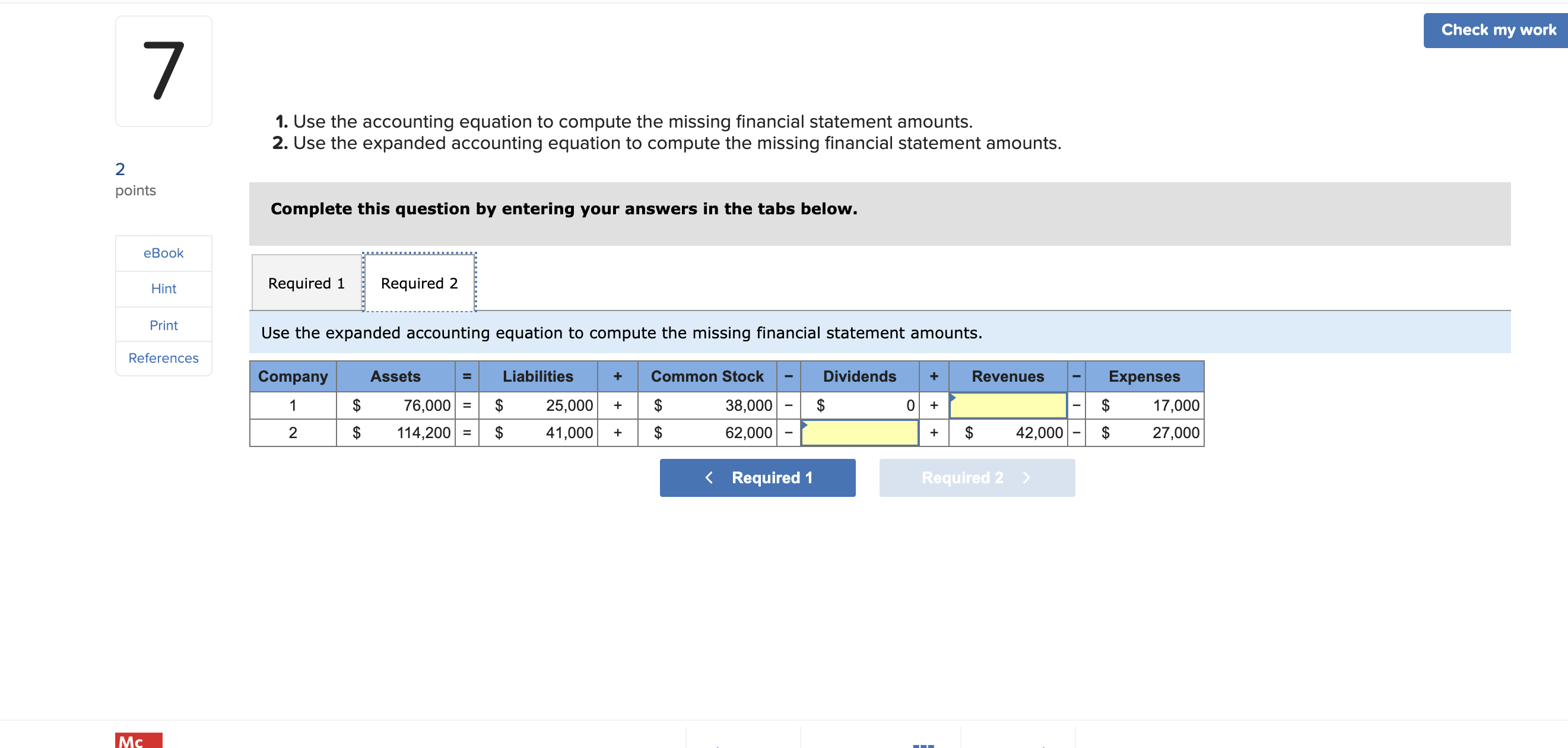 Solved 1. Use The Accounting Equation To Compute The Missing | Chegg.com