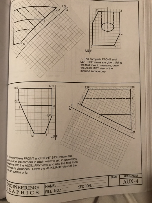 Solved LS LSIF 1. The complete FRONT and LEFT SIDE views are | Chegg.com