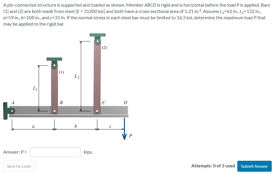 Solved A Pin-connected Structure Is Supported And Loaded As | Chegg.com