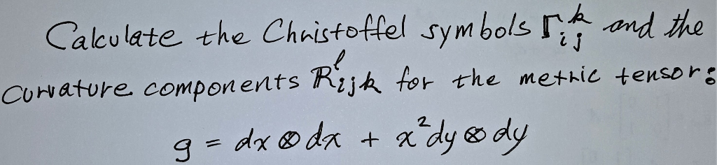calculation of christoffel symbols for flat space