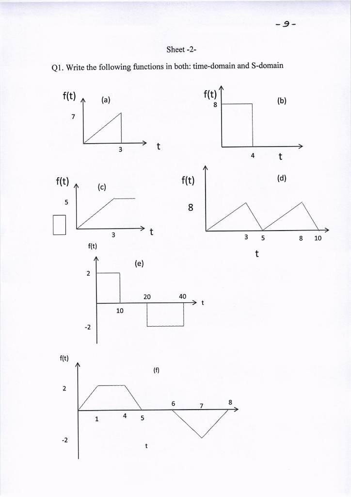 Solved -9- Sheet-2- Q1. Write the following functions in | Chegg.com