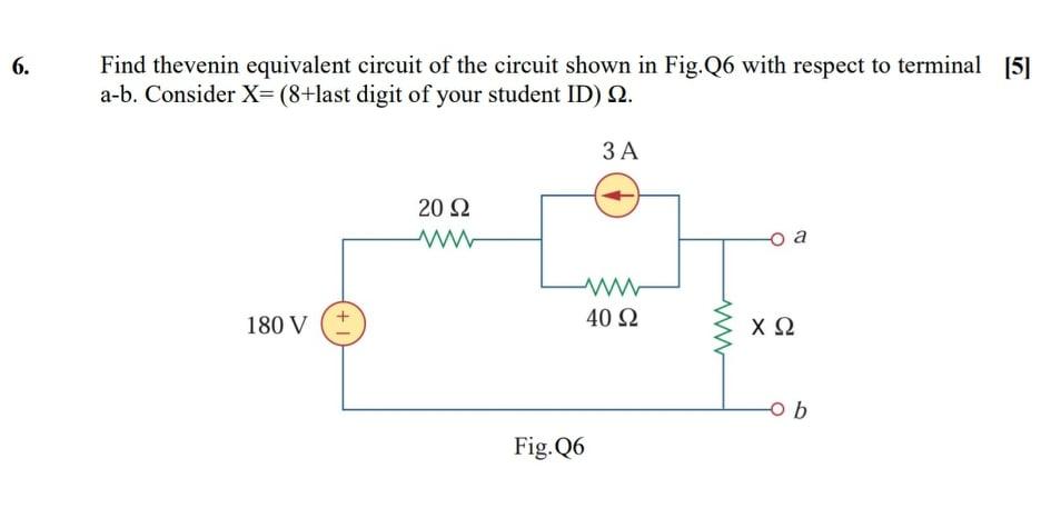 Solved 6. Find thevenin equivalent circuit of the circuit | Chegg.com