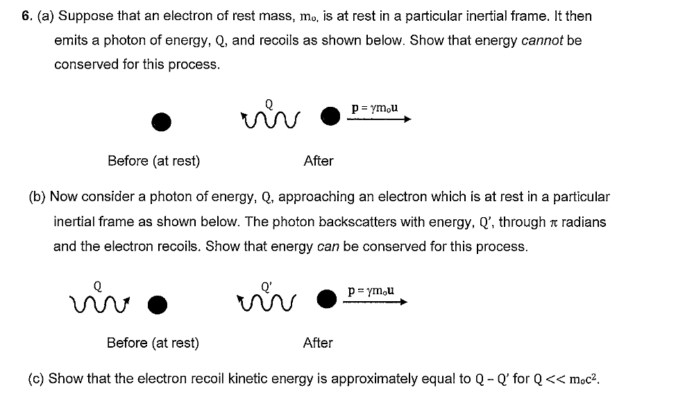 Solved 6. (a) Suppose that an electron of rest mass, mo, is | Chegg.com