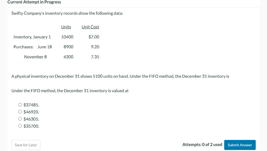 Solved Undew in inventory records showed the following data