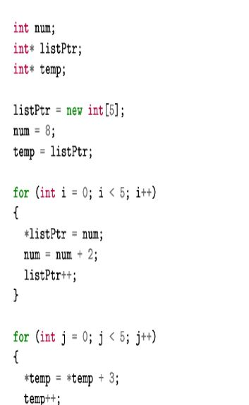 Solved int num; int* listPtr; int* temp; listPtr = new int | Chegg.com