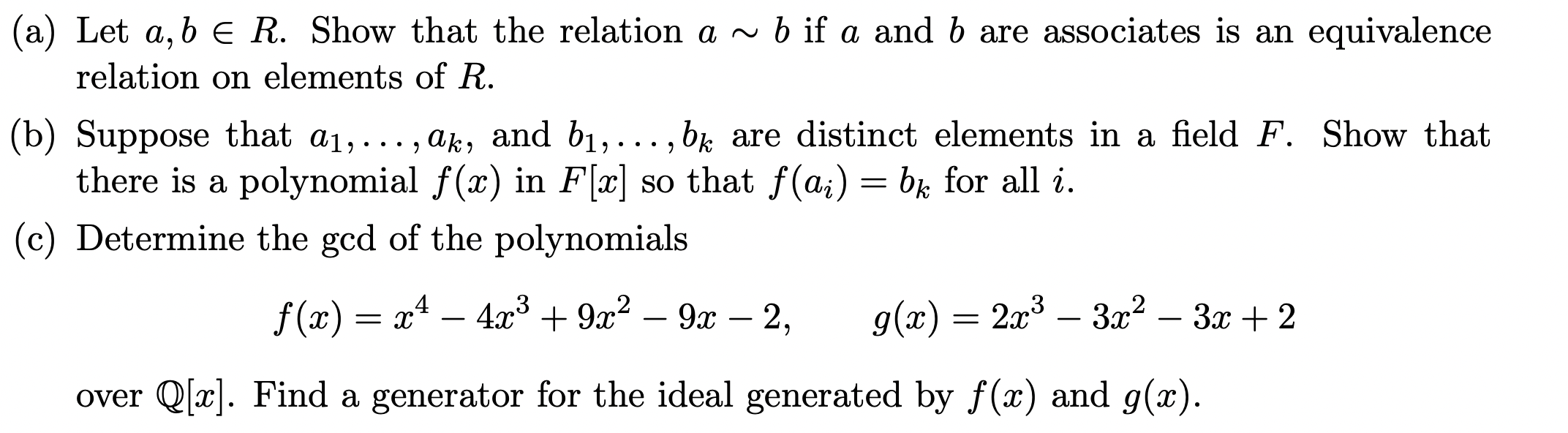 Solved ) (a) Let A,b E R. Show That The Relation A ~ B If A | Chegg.com