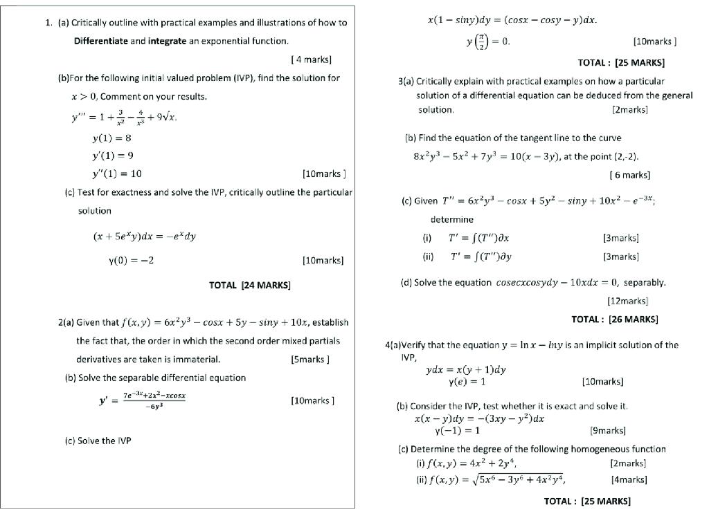 Solved x(1 - siny)dy = (cosx - cosy - y)dx. = 0 (10marks ] | Chegg.com