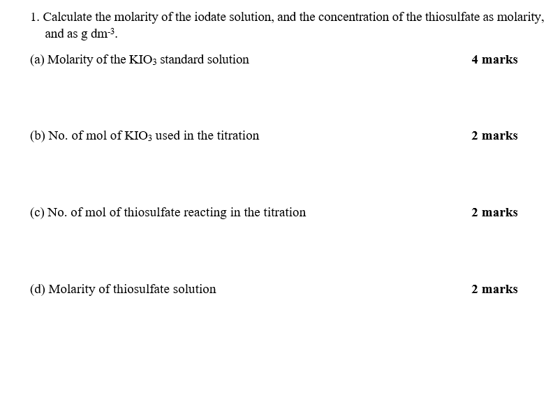 Solved B. Relevant Constants 4 marks = RMM of potassium | Chegg.com