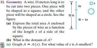 ✓ Solved: A piece of wire 10 m long is cut into two pieces. One piece is  bent into a square and the other