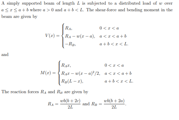 Solved A simply supported beam of length L is subjected to a | Chegg.com
