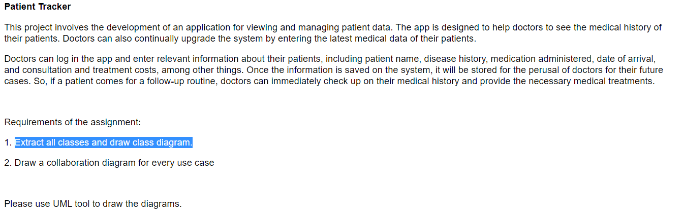 Solved Patient Tracker This project involves the development | Chegg.com