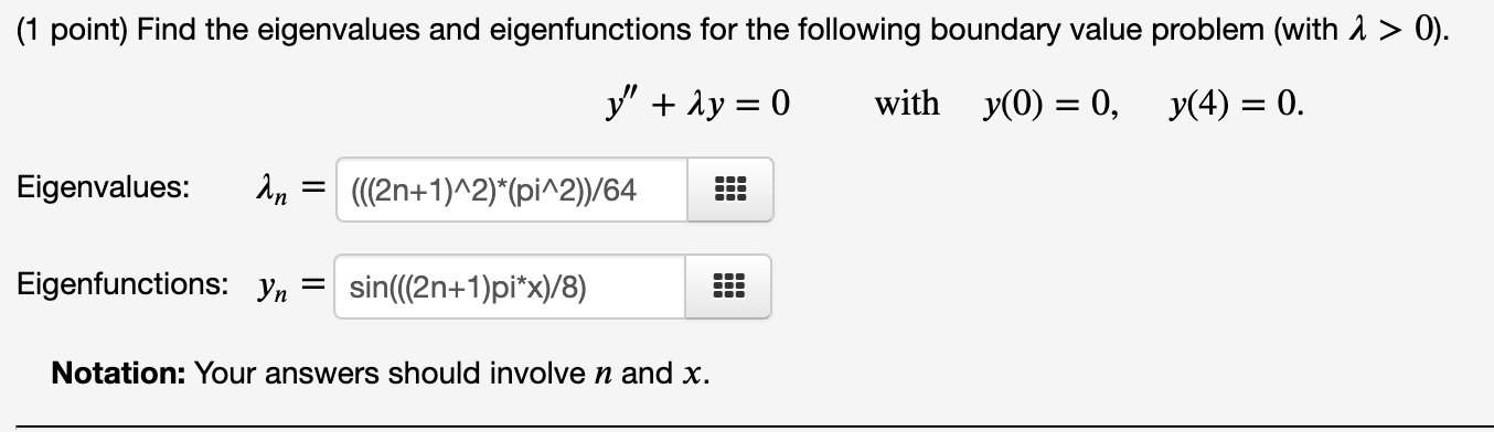 Solved Find the eigenvalues and eigenfunctions for the | Chegg.com