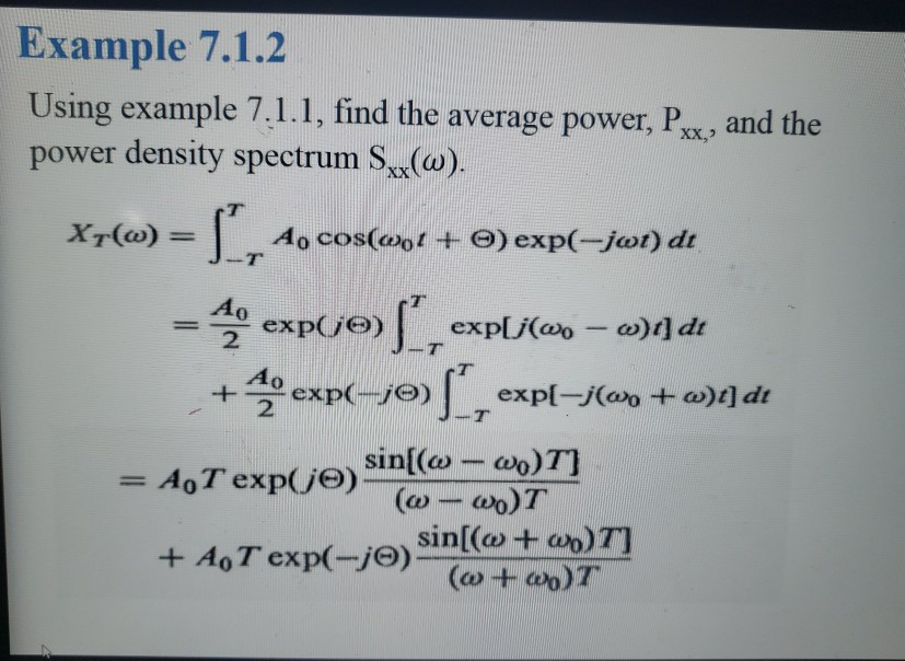 Solved Example 7.1.2 Using example 7.1.1, find the average | Chegg.com