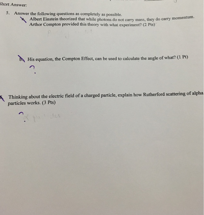 Solved Short Answer: 5. Answer the following questions as | Chegg.com