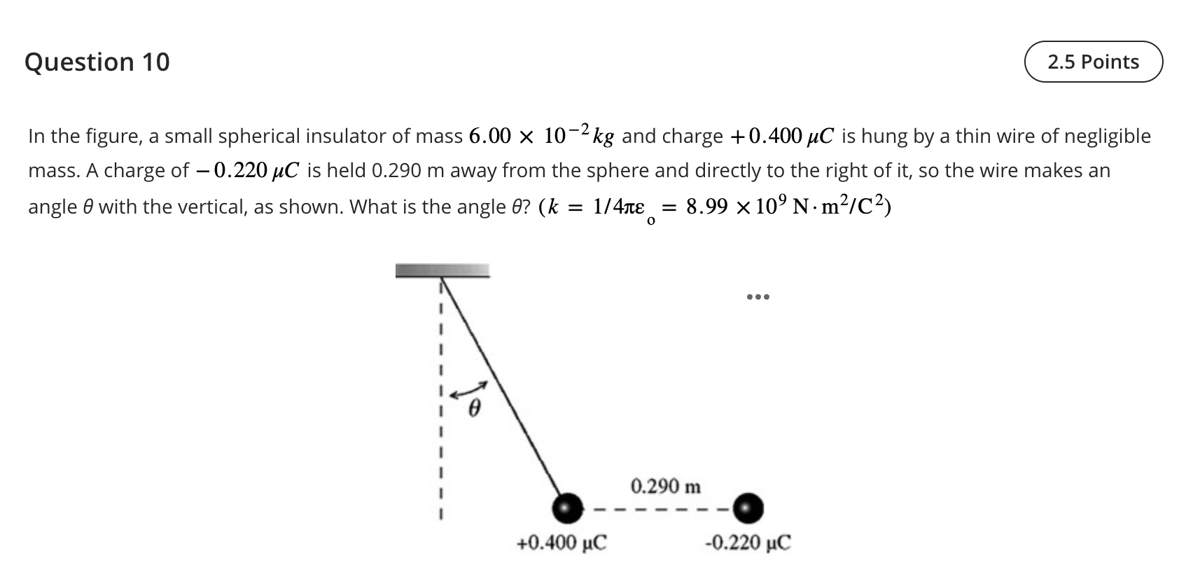 Solved In the figure, a small spherical insulator of mass | Chegg.com