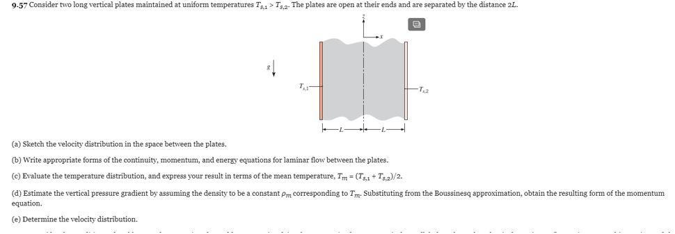 Solved 9.57 Consider two long vertical plates maintained at | Chegg.com