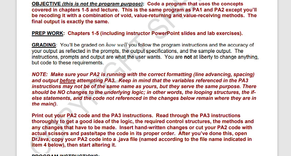 Intro to programming concepts PA3: This is coded in | Chegg.com