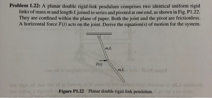 Solved Problem 1.22: A planar double rigid-link pendulum | Chegg.com