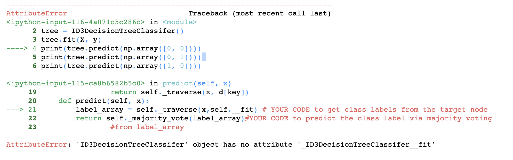 Solved I wanna know why I am getting the following error: | Chegg.com