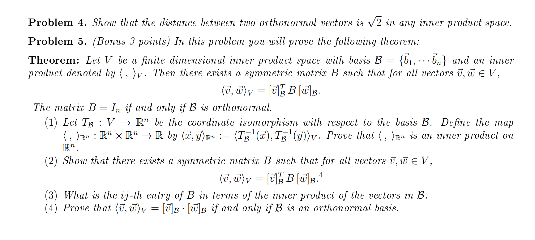 Solved Problem 4. Show that the distance between two | Chegg.com