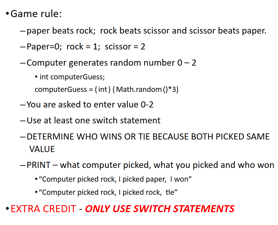 Solved Game rule: paper beats rock; rock beats scissor and | Chegg.com